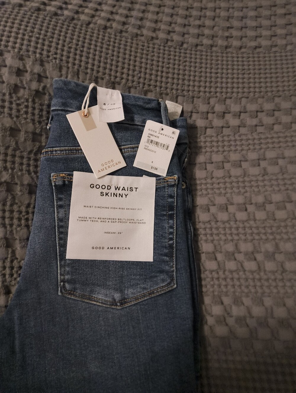 Good American Good Waist Skinny Jeans - Medium Blue Denim
